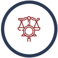 Scales of justice icon representing legal guidance and representation in probate and estate planning services by First Response Legal.